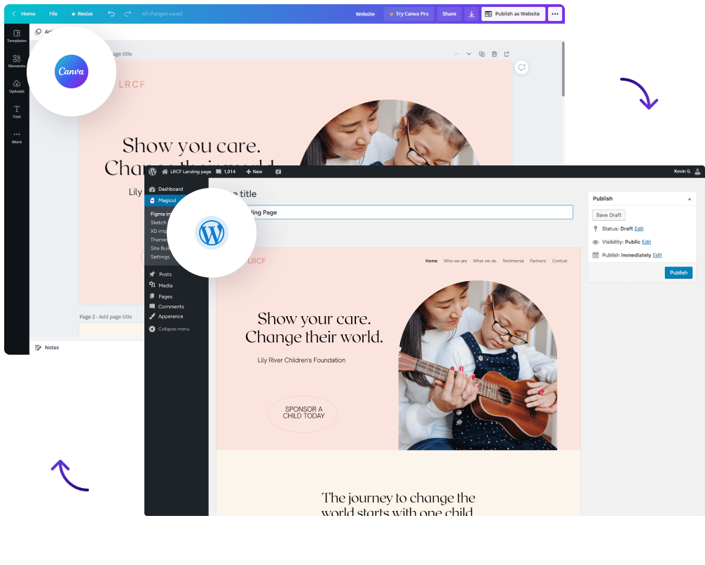 Canva to Wordpress converter example
