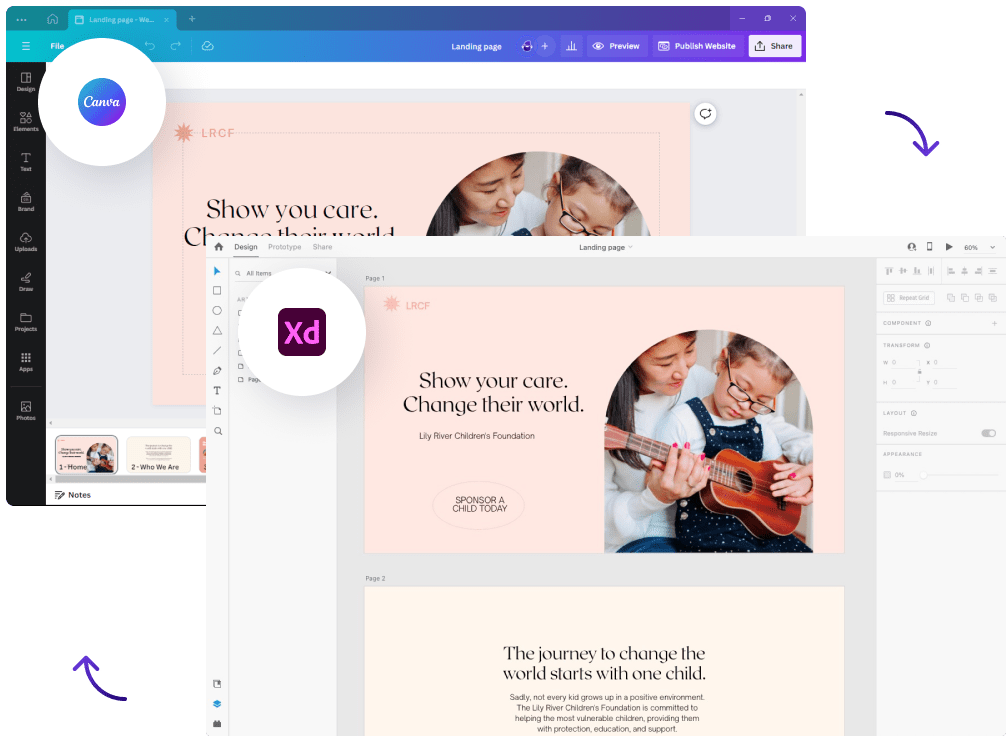 Canva to XD converter example