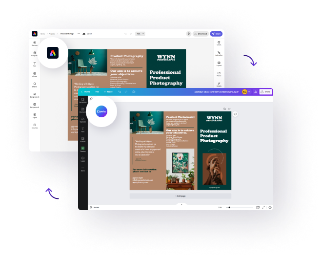 Adobe Express to Canva converter example