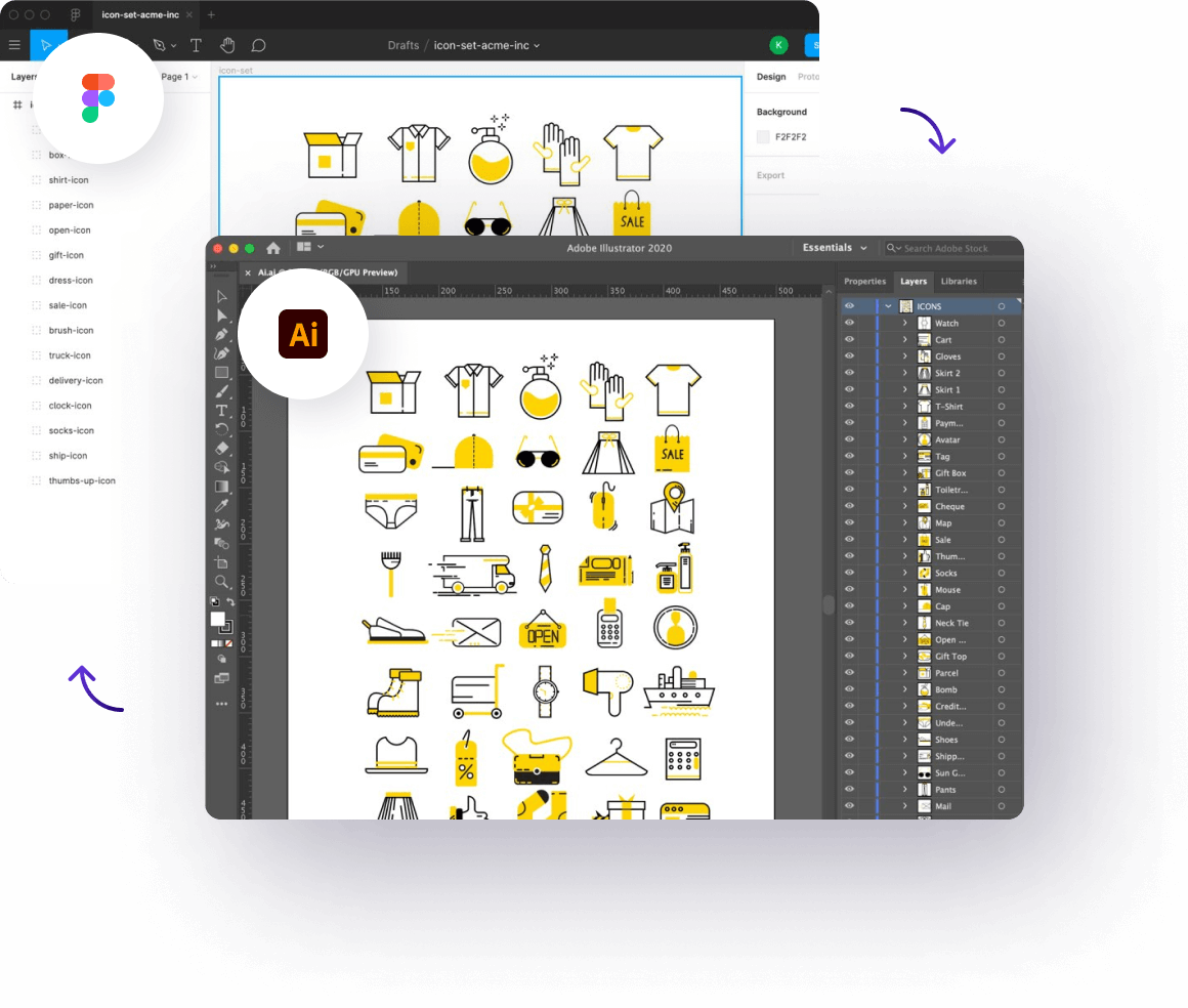Figma to Illustrator converter example