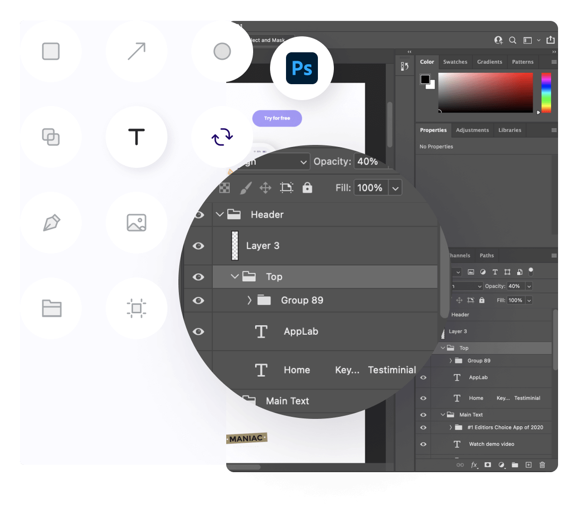 Photoshop PDF import example