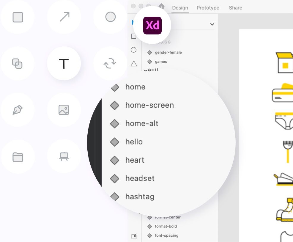 Adobe XD PDF import example