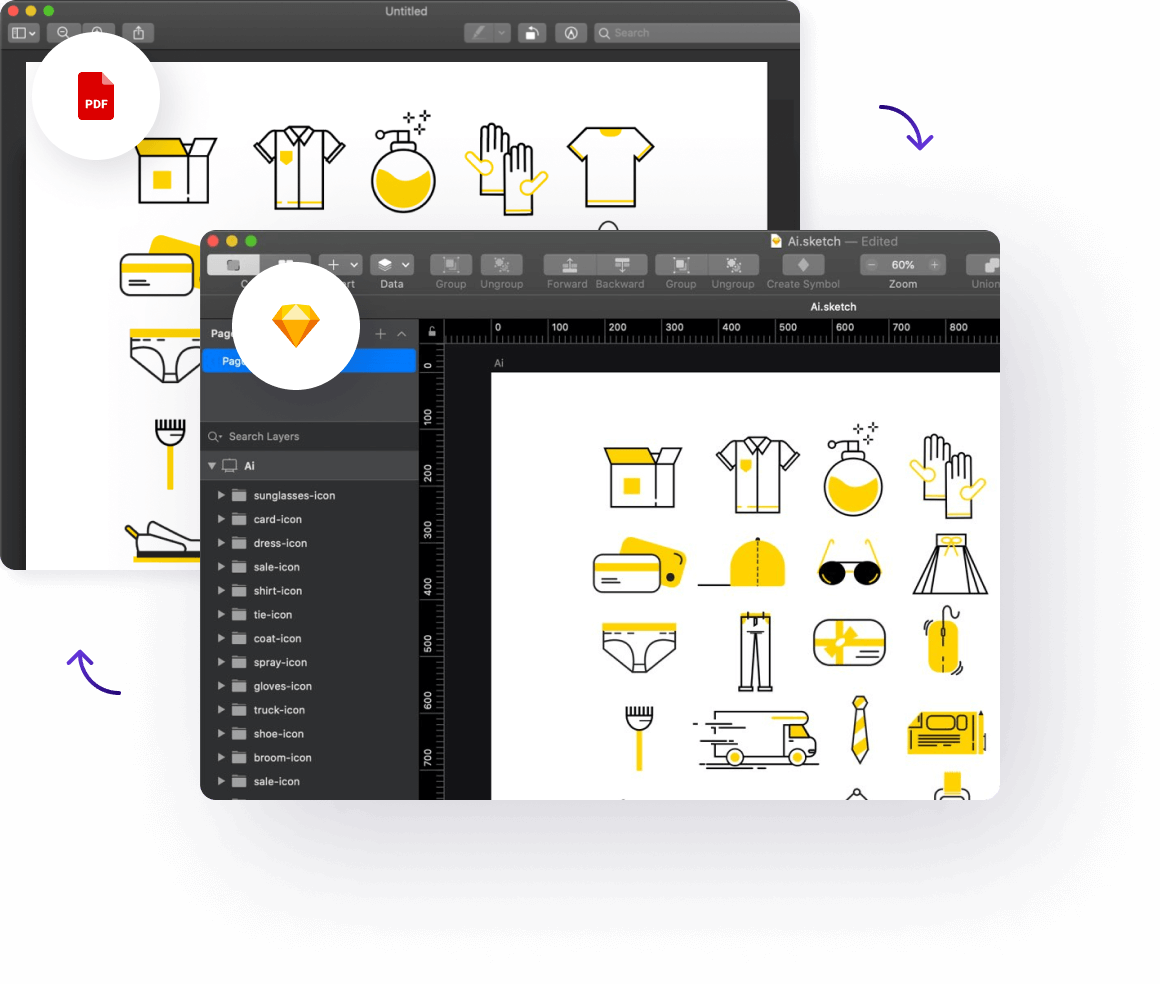 PDF to Sketch converter example