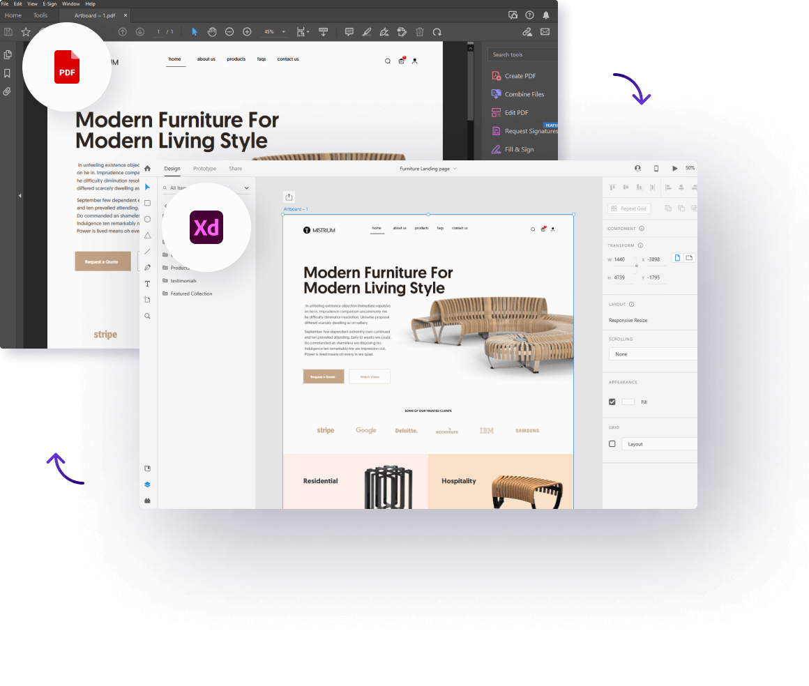 PDF to Adobe XD converter example