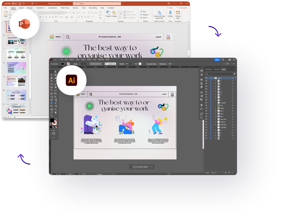Powerpoint to Illustrator Example