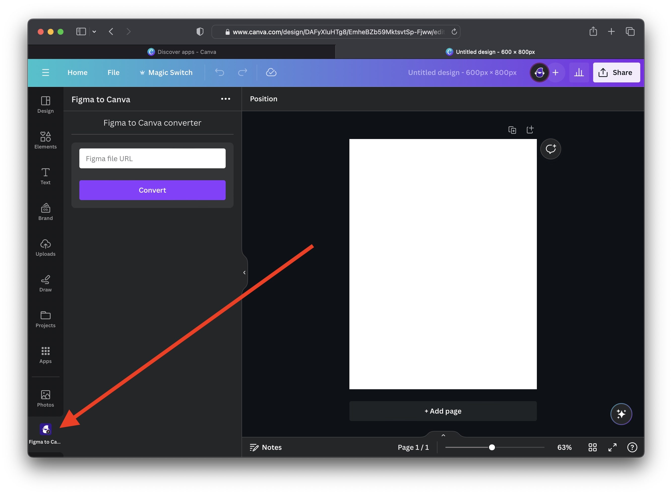 Figma to Canva App Installed
