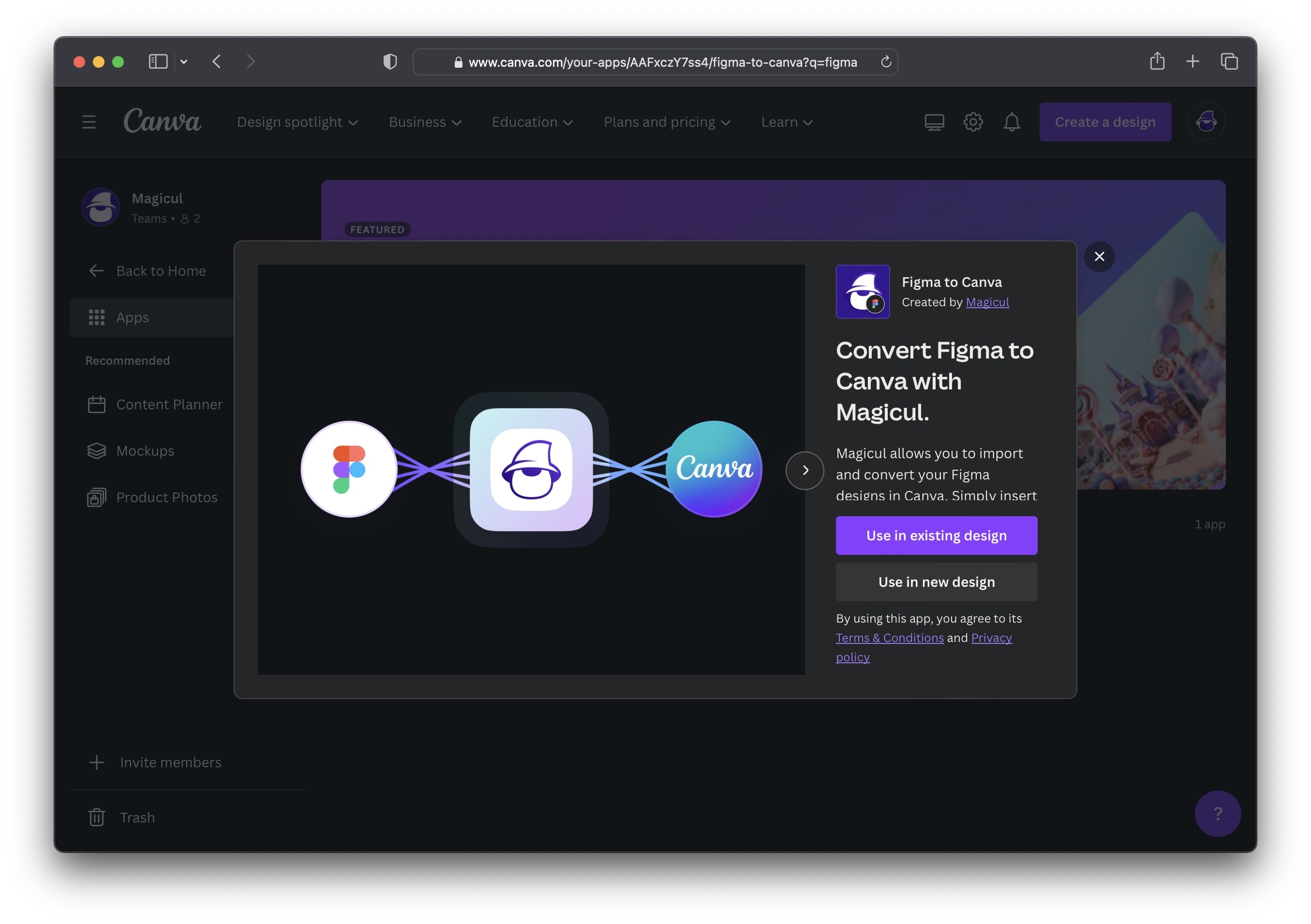 Install Magicul Figma to Canva Converter