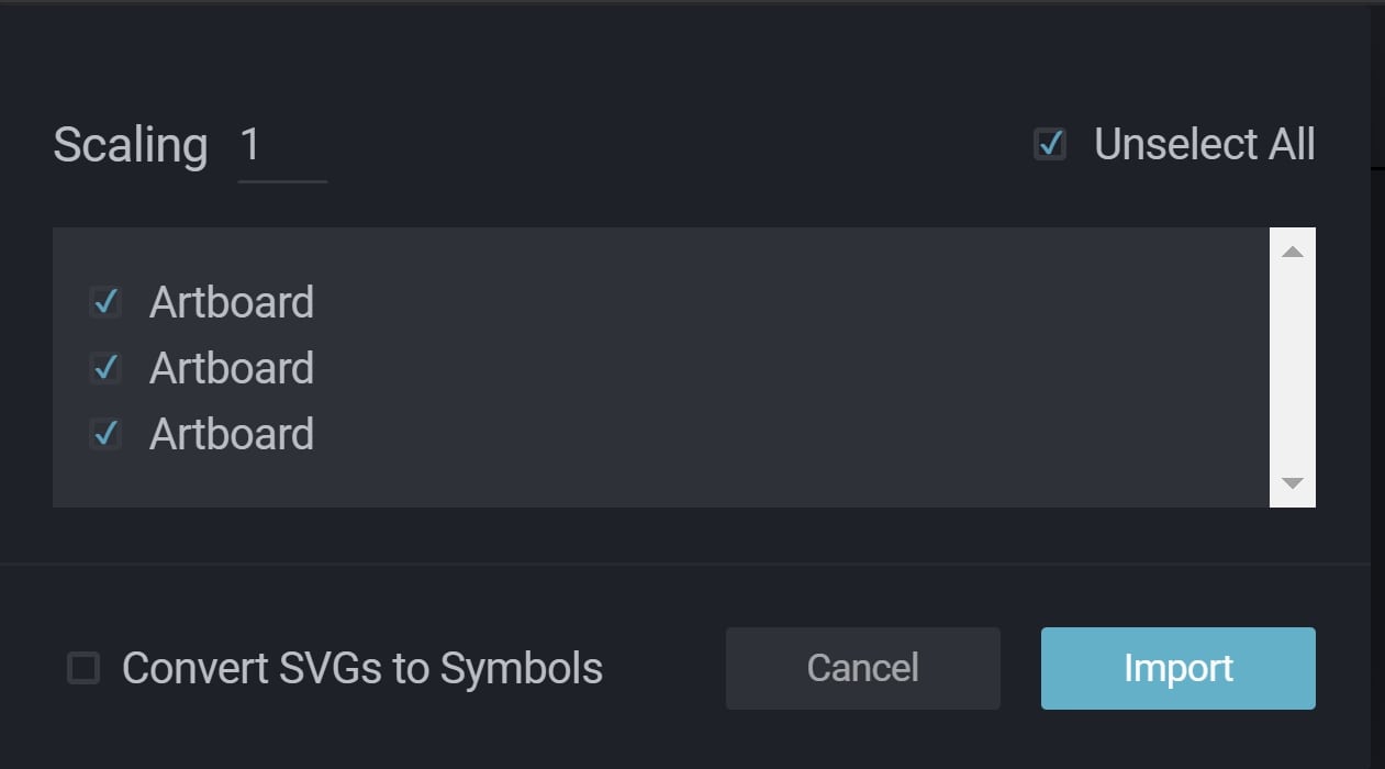 select artboards