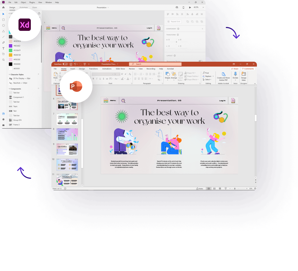 Adobe XD to Powerpoint converter example
